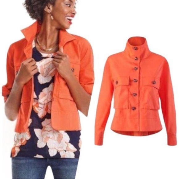 CAbi 5098 Tiger Lily Resort Orange Jacket Soft Medium M EUC - Picture 2 of 8